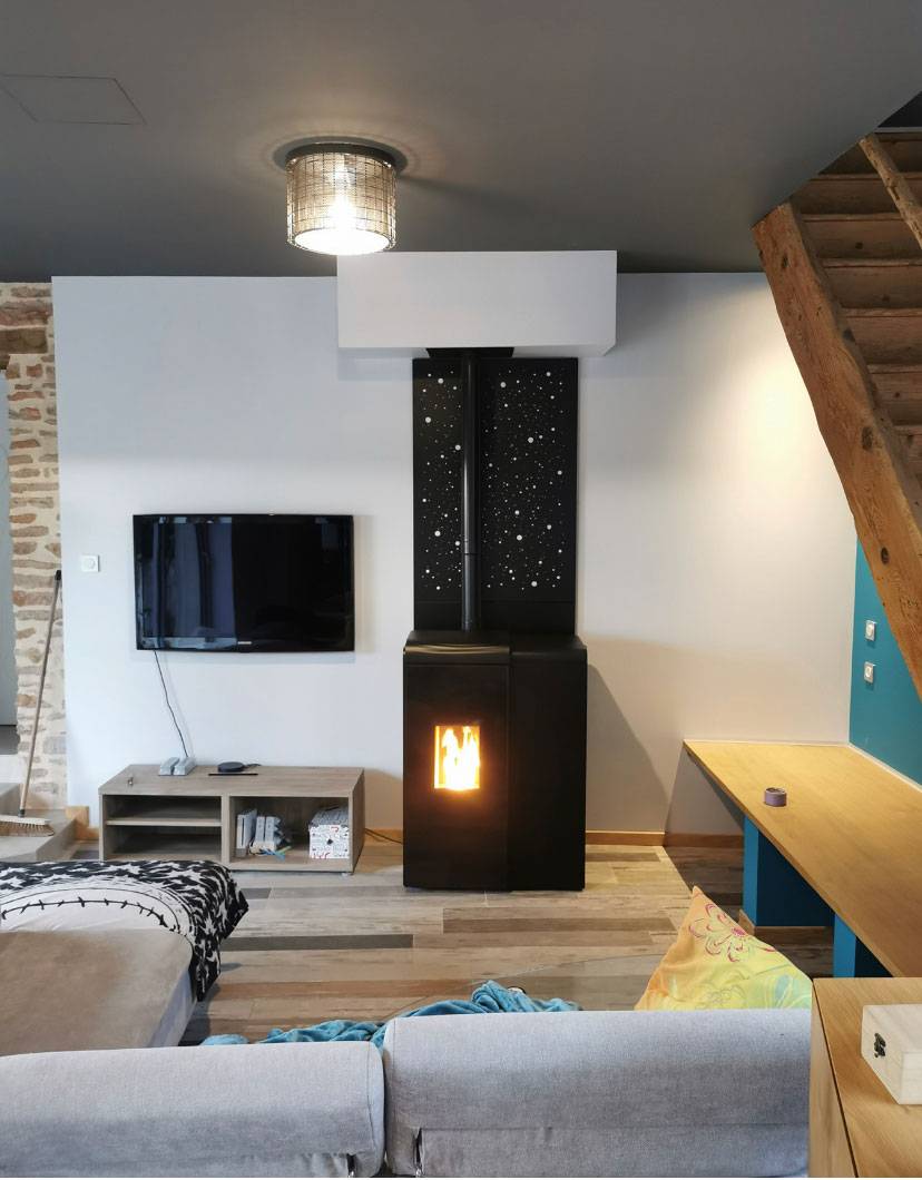 installation poele bois animo pure lachassagne